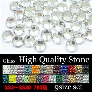 画像1: High qualityガラス製ストーン SS3〜SS30　9サイズセット