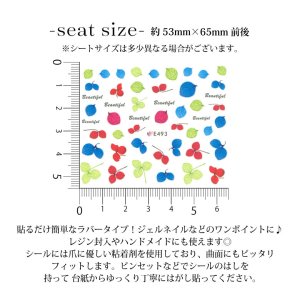 画像2: ネイルシール アジサイ カラフル系 1枚入り 30-E493      