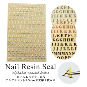 画像1: ネイル レジン シール 5 アルファベット 4.5mm 大文字 1枚入り