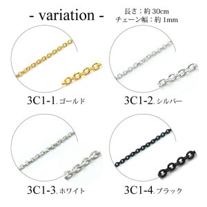 画像2: ネイル チェーン 約30cm 切り売り アズキチェーン 3C1 