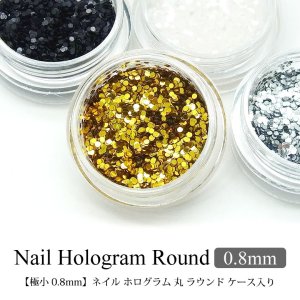 画像1: 【極小 0.8mm】ネイル ホログラム 丸 ラウンド ケース入り