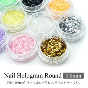 画像1: 【極小 0.8mm】ネイル ホログラム 丸 ラウンド ケース入り