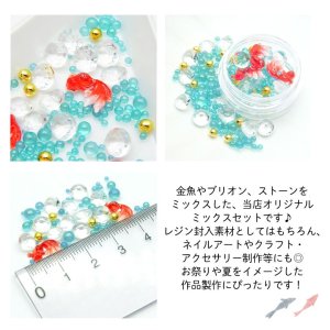 画像4: ネイル レジン パーツ 金魚 ＆ ストーン ミックス ケース入り 14