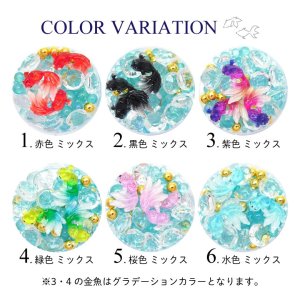 画像2: ネイル レジン パーツ 金魚 ＆ ストーン ミックス ケース入り 14