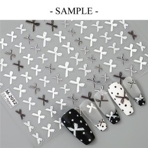 画像3: ネイルシール 立体 モノトーン リボン M-1088-154