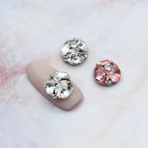 画像4: ネイル ジュエリー ビジュー パーツ ラウンド Vカット ストーン 2個入り 140
