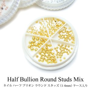 画像1: ネイル ハーフ ブリオン ラウンド スタッズ （1-4mm） ケース入り   