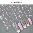 画像3: ネイルシール 立体 ホワイト ピンク リボン M-2063-155 (3)